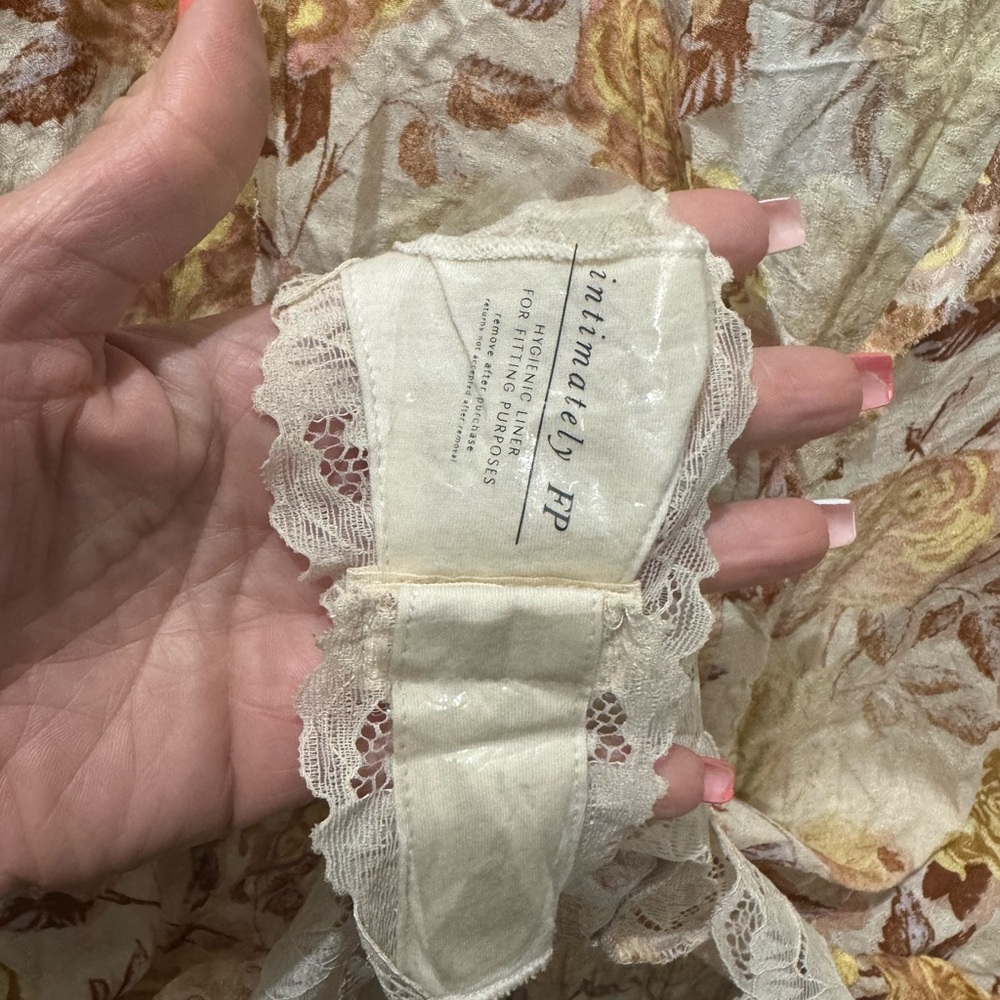 Free People Cream and Orange Bell Sleeve Blouse - Picture 7 of 8